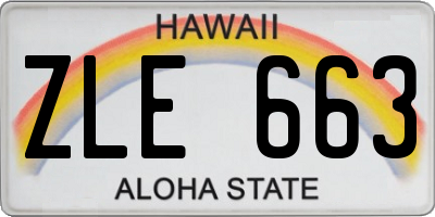 HI license plate ZLE663