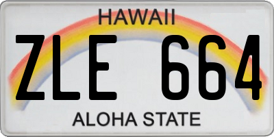 HI license plate ZLE664