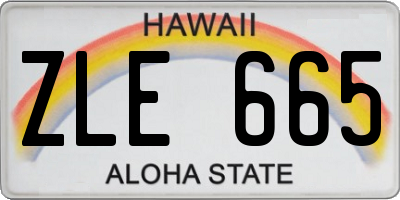 HI license plate ZLE665