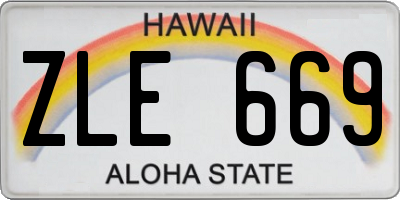 HI license plate ZLE669