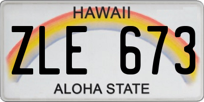 HI license plate ZLE673