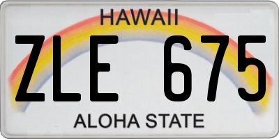 HI license plate ZLE675