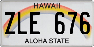 HI license plate ZLE676