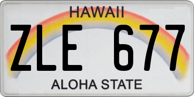 HI license plate ZLE677