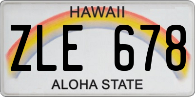 HI license plate ZLE678