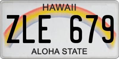 HI license plate ZLE679
