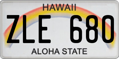 HI license plate ZLE680