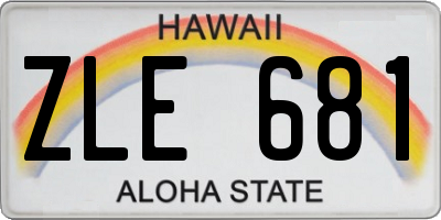 HI license plate ZLE681