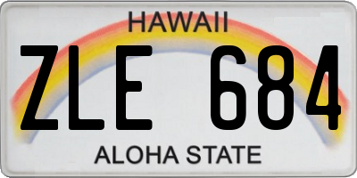 HI license plate ZLE684