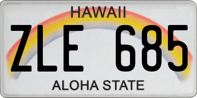 HI license plate ZLE685