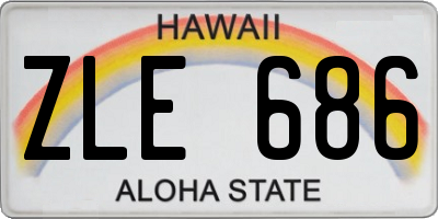 HI license plate ZLE686