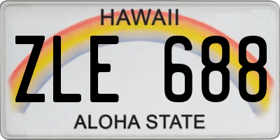 HI license plate ZLE688