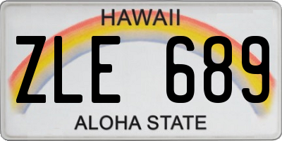 HI license plate ZLE689