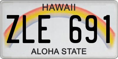 HI license plate ZLE691