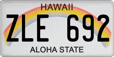 HI license plate ZLE692