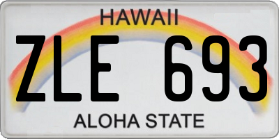 HI license plate ZLE693