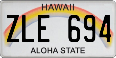 HI license plate ZLE694