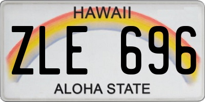 HI license plate ZLE696