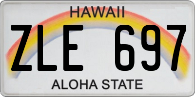 HI license plate ZLE697