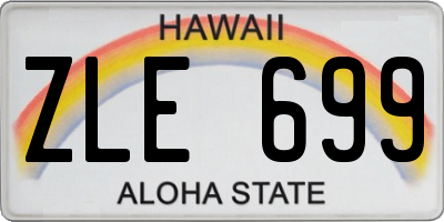 HI license plate ZLE699