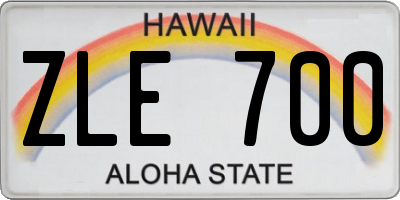 HI license plate ZLE700