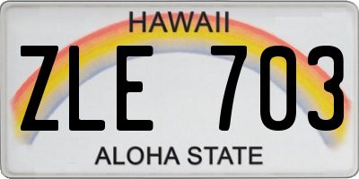 HI license plate ZLE703