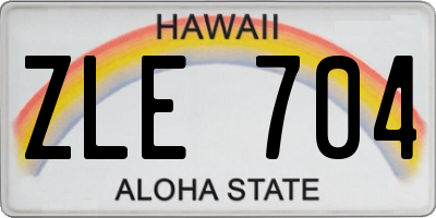 HI license plate ZLE704
