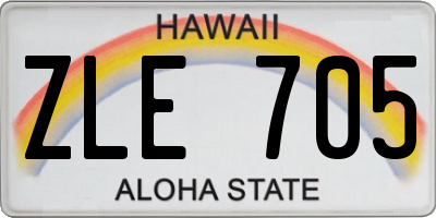 HI license plate ZLE705