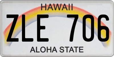 HI license plate ZLE706