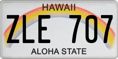 HI license plate ZLE707