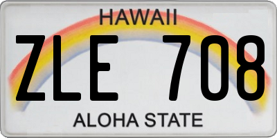 HI license plate ZLE708