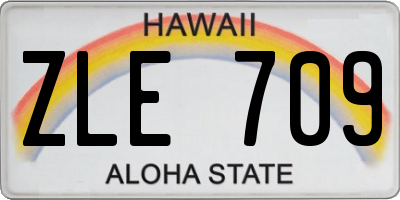 HI license plate ZLE709