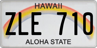 HI license plate ZLE710