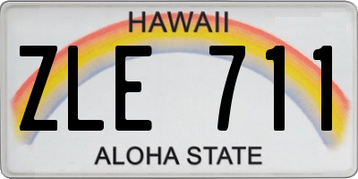 HI license plate ZLE711