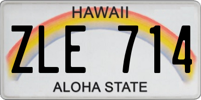 HI license plate ZLE714