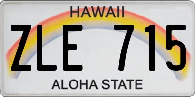 HI license plate ZLE715