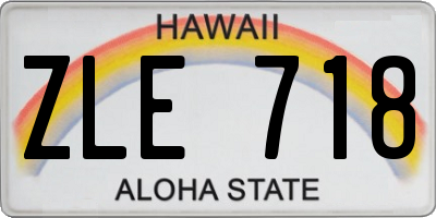 HI license plate ZLE718