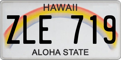 HI license plate ZLE719