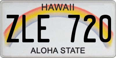 HI license plate ZLE720