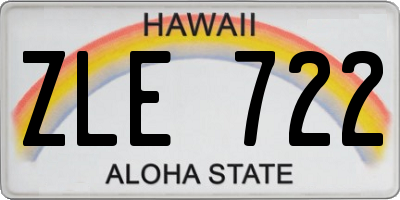 HI license plate ZLE722