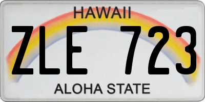 HI license plate ZLE723