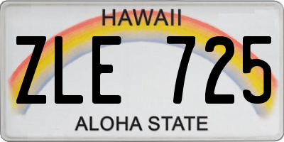 HI license plate ZLE725