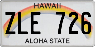 HI license plate ZLE726