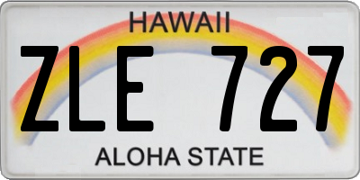 HI license plate ZLE727