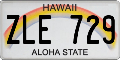 HI license plate ZLE729
