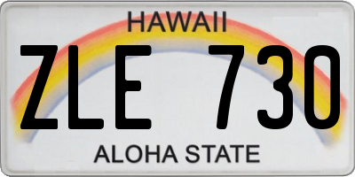 HI license plate ZLE730