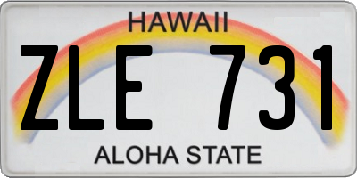 HI license plate ZLE731