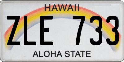 HI license plate ZLE733
