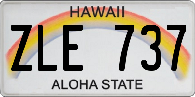 HI license plate ZLE737