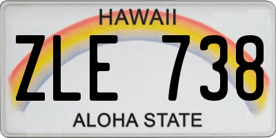 HI license plate ZLE738